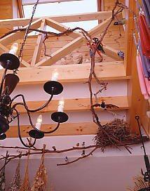 インテリア小物：枯れ枝と鳥の巣オブジェ